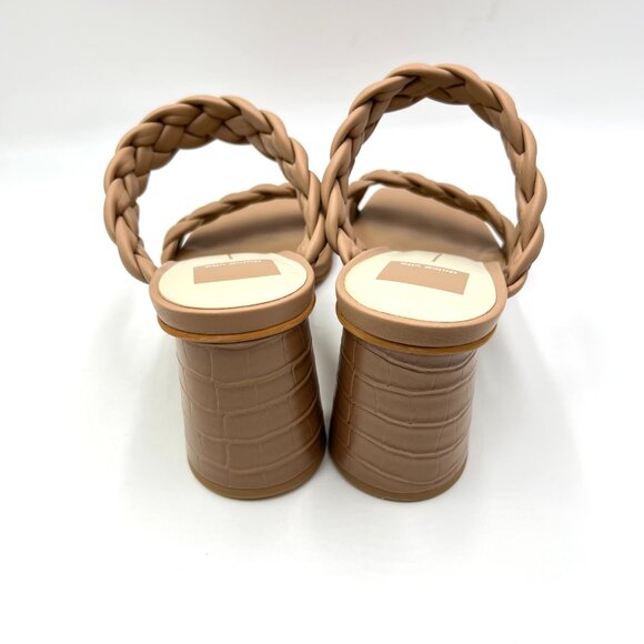 Dolce Vita Womens Size 9.5 Beige Tan Nude Braided Heels Sandals Shoes - Picture 6 of 14
